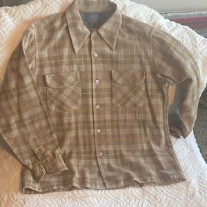 Pendleton Brown & Beige Plaid Board Shirt